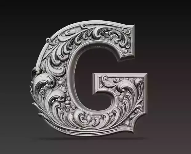 Ornamental Letter G Decorative 3D Model