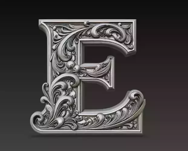 Ornamental Letter E Decorative 3D Model