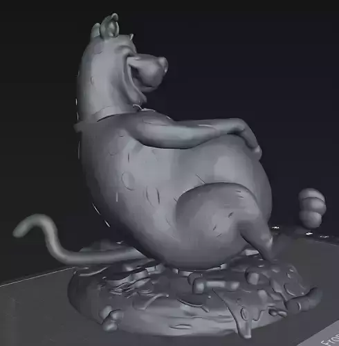 Hungry Cartoon Dog Chubby Fan Art STL Miniature 3D print model 6