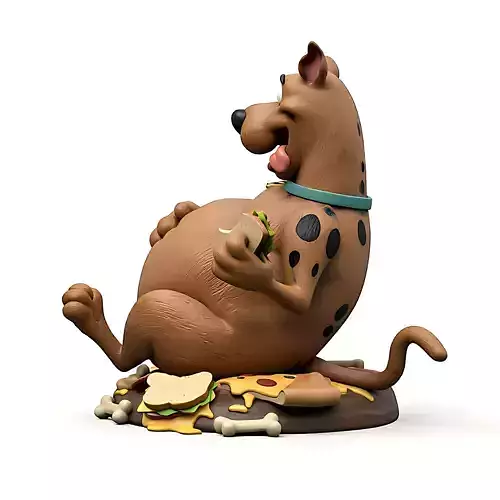 Hungry Cartoon Dog Chubby Fan Art STL Miniature 3D print model 7