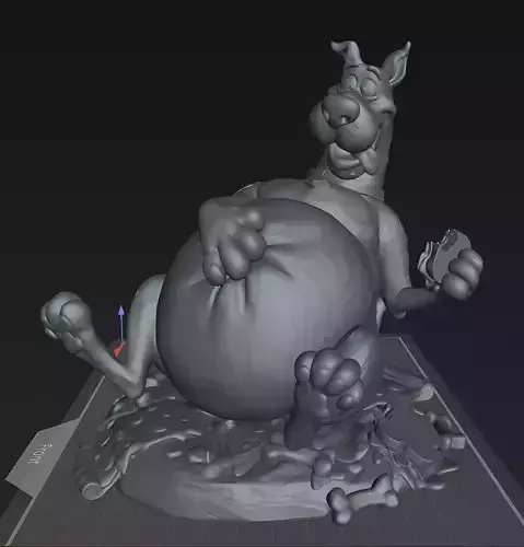 Hungry Cartoon Dog Chubby Fan Art STL Miniature 3D print model 4