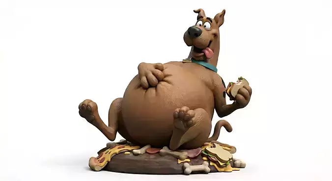 Hungry Cartoon Dog Chubby Fan Art STL Miniature