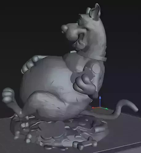 Hungry Cartoon Dog Chubby Fan Art STL Miniature 3D print model 3