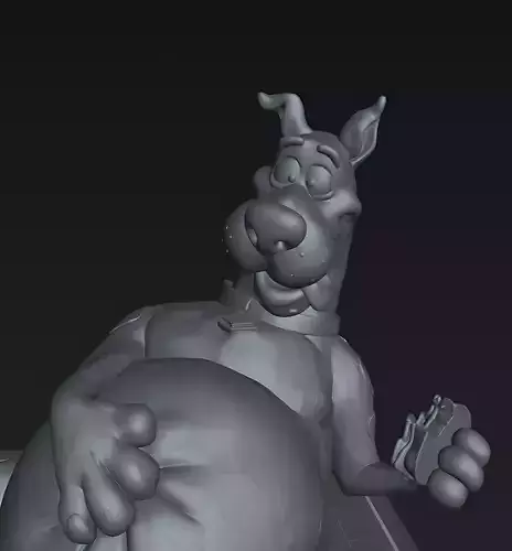 Hungry Cartoon Dog Chubby Fan Art STL Miniature 3D print model 2