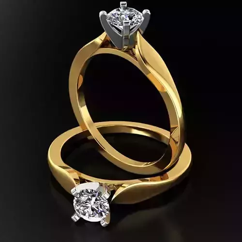 Cathedral Solitaire Engagement Ring with 4-prong  setting