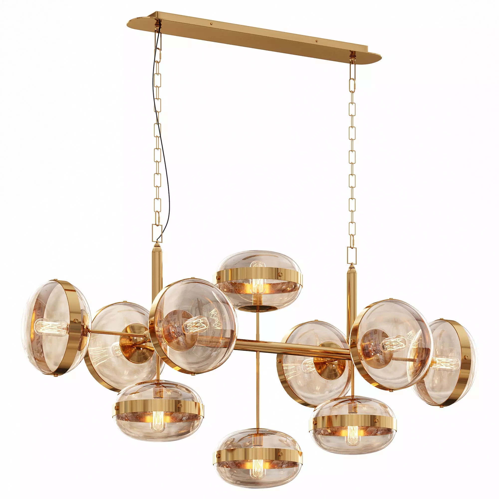 Nottingham Linear Chandelier By Lightology Low-poly 3D model