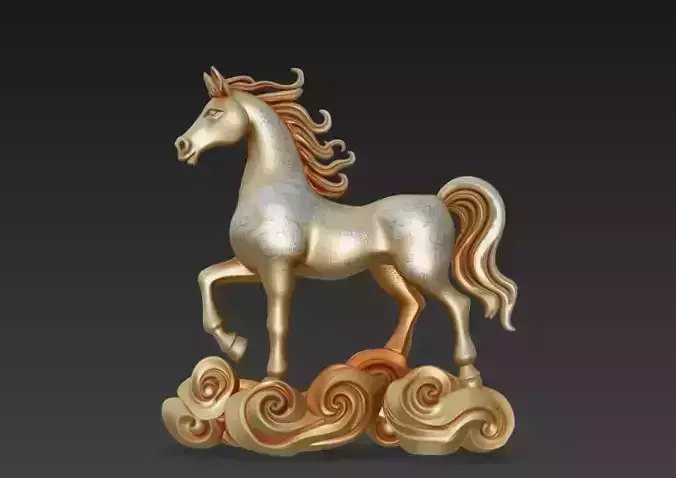 Luxury Decorative Horse Sculpture 3D Model