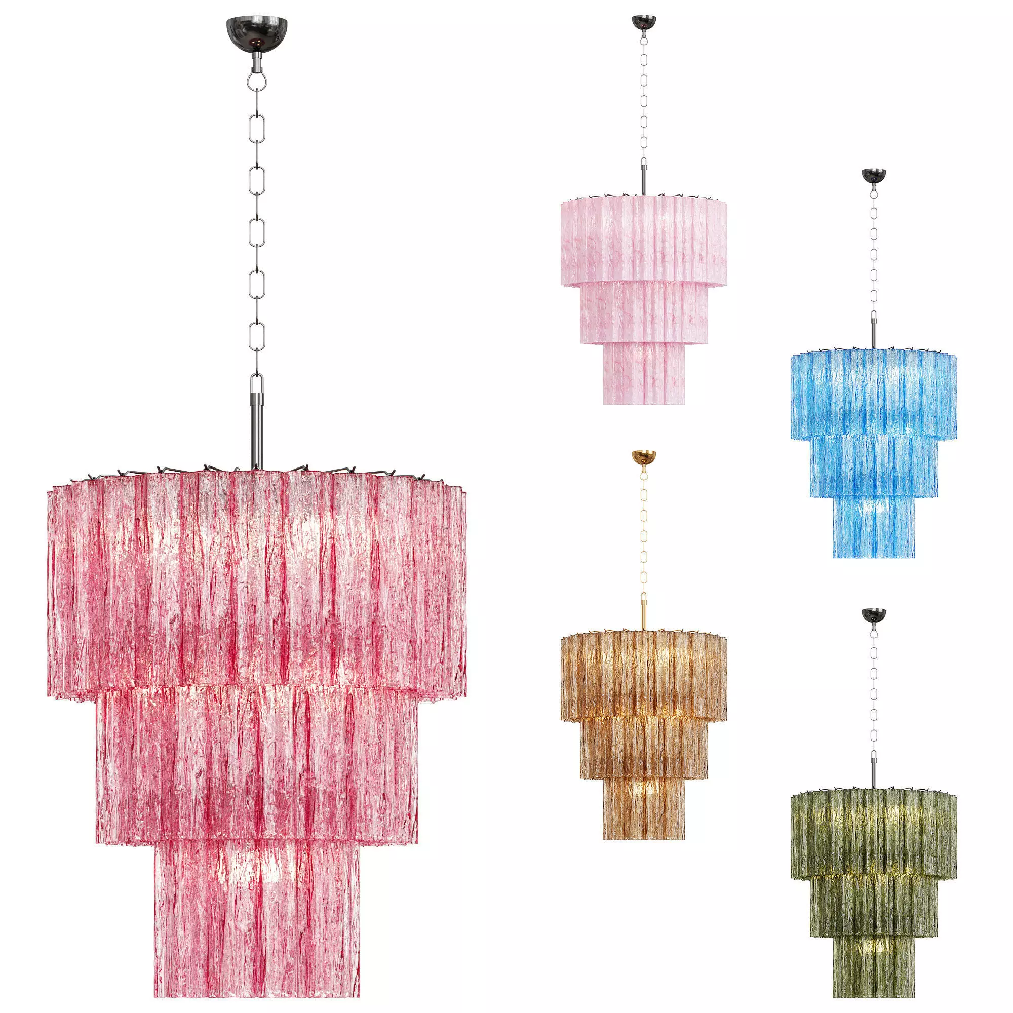 Tube 52 Chandelier By Correct Low-poly 3D model