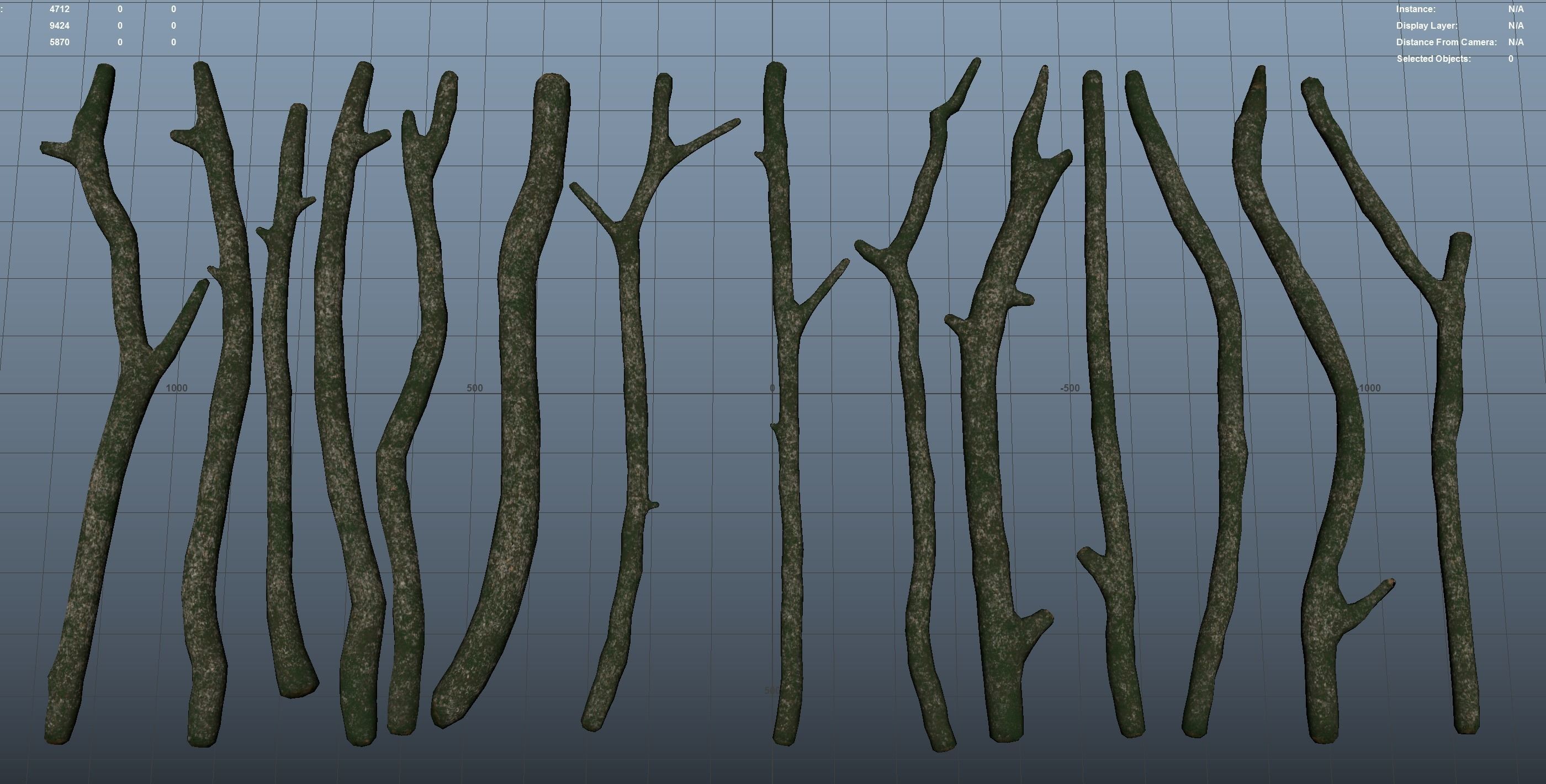 Jungle Logs Collection Low-poly 3D model_5