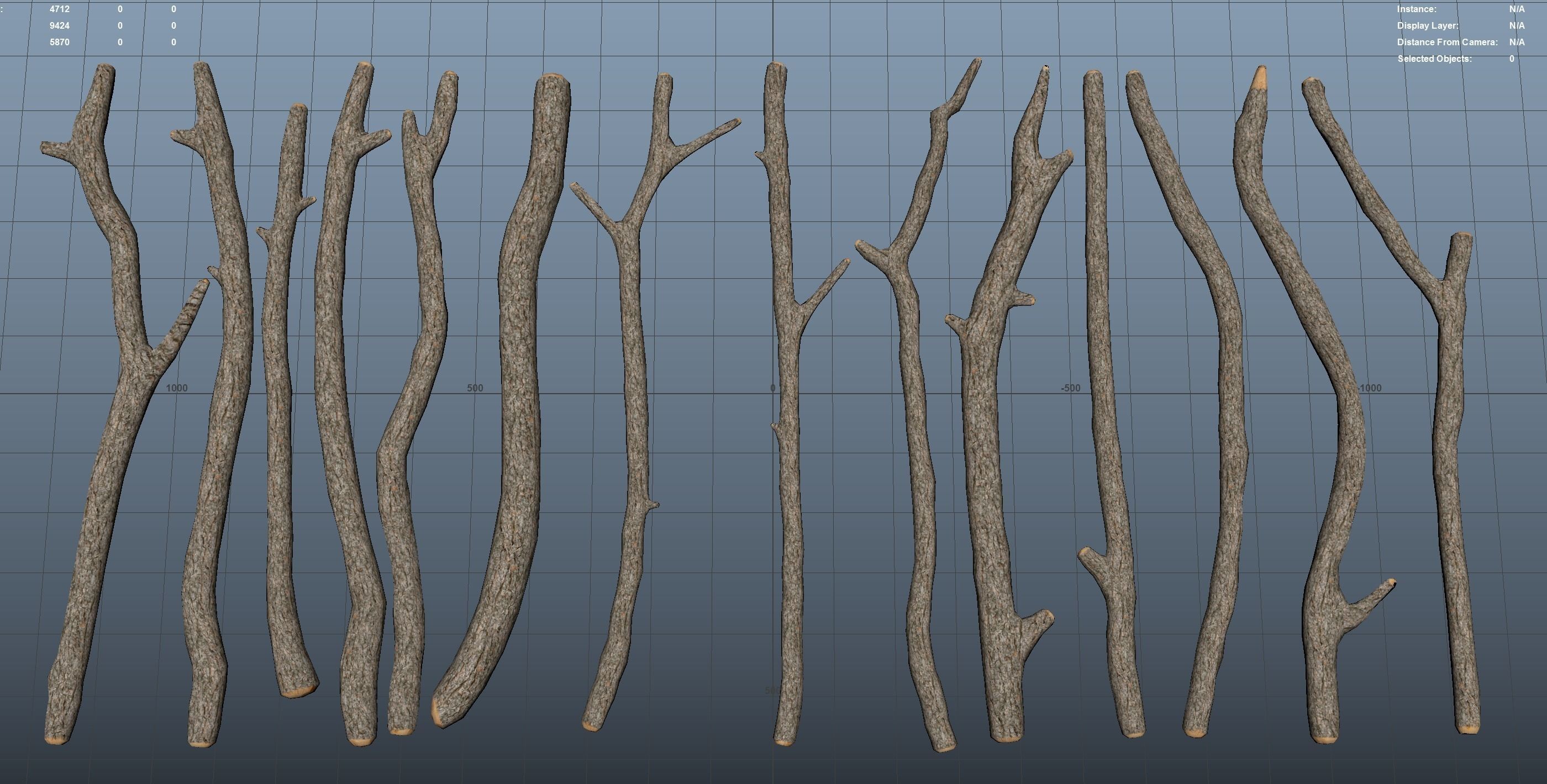 Jungle Logs Collection Low-poly 3D model_4