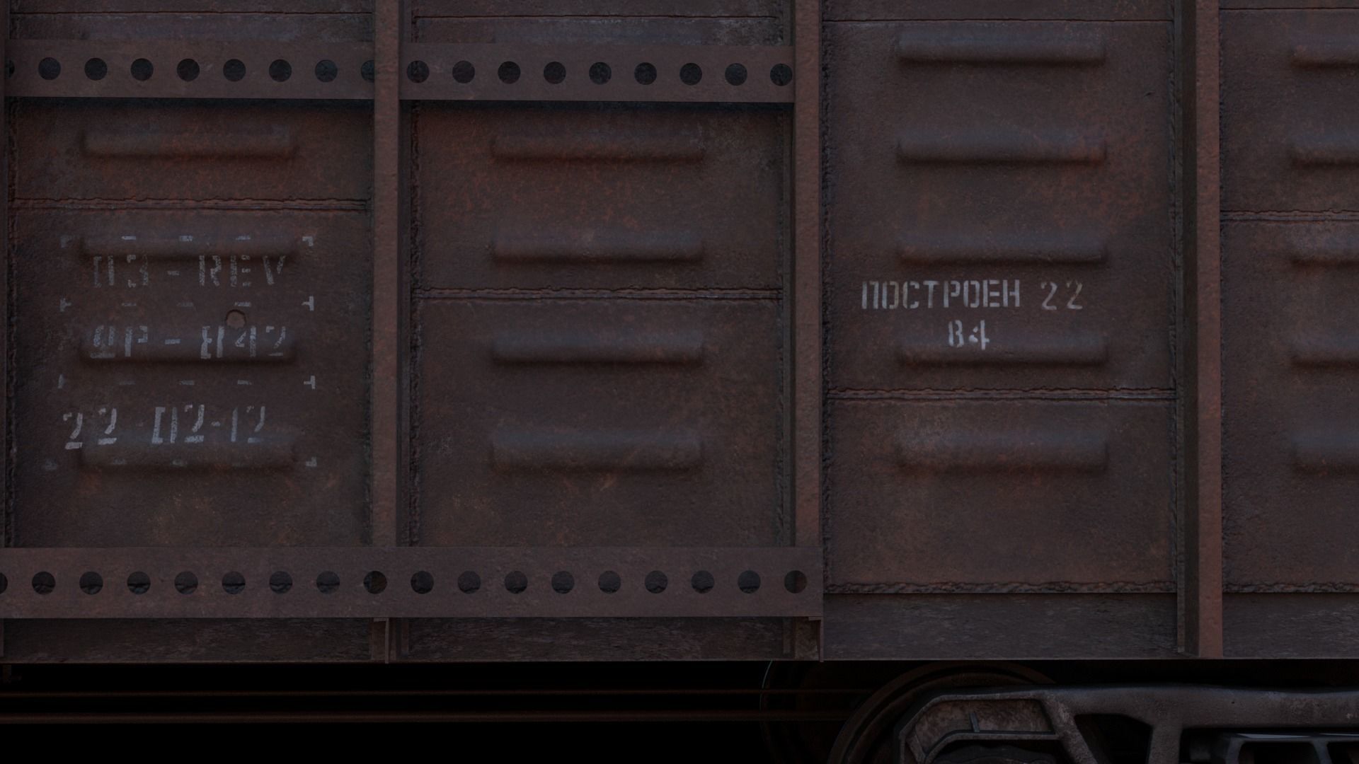 OLD WAGON PBR 3D model_3