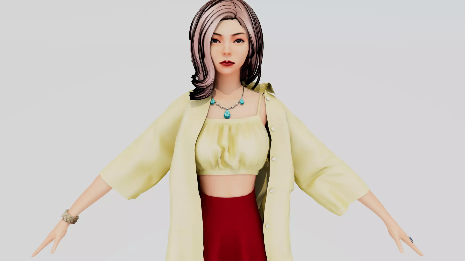 Female Character Low-poly 3D model