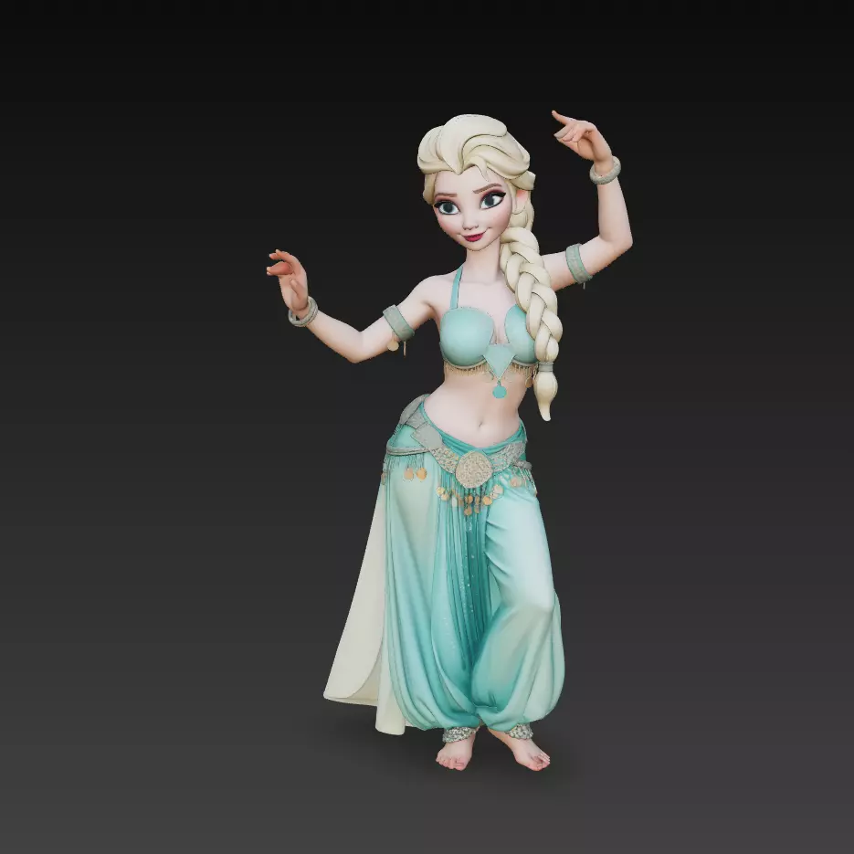 Stylized Arabian Princess Dancer Female 3D Model 3D print model