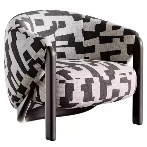 Hiro Accent Chair Low-poly 3D model 3
