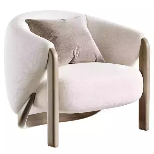 Hiro Accent Chair Low-poly 3D model 2