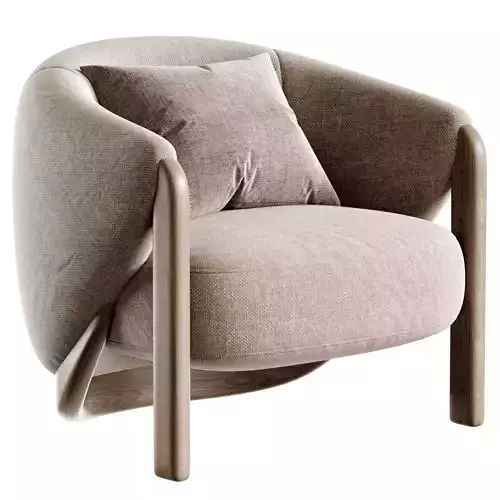 Hiro Accent Chair Low-poly 3D model 7