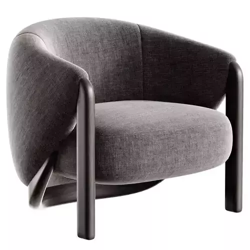 Hiro Accent Chair Low-poly 3D model 5