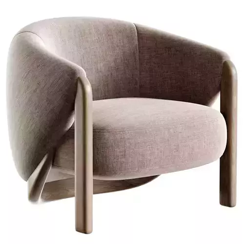 Hiro Accent Chair Low-poly 3D model 6