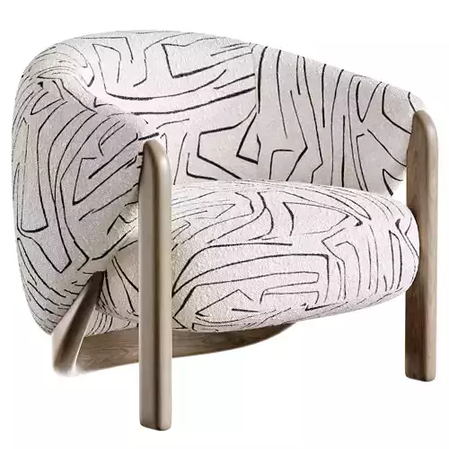 Hiro Accent Chair Low-poly 3D model 4