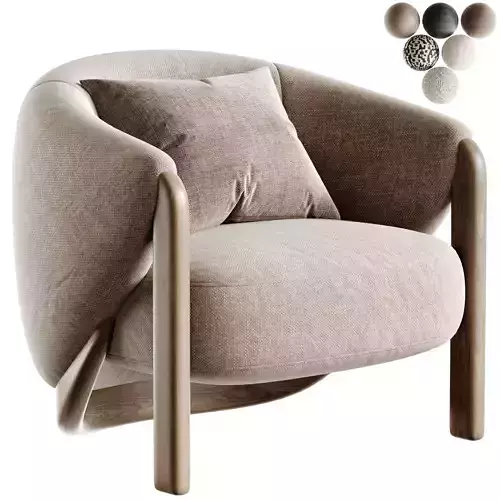 Hiro Accent Chair Low-poly 3D model