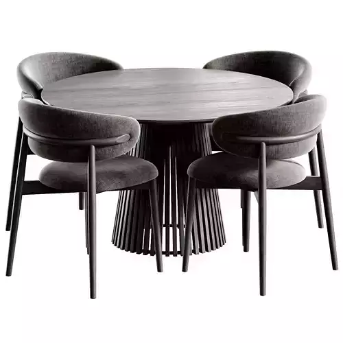 Ferrara Chair And Volan Wood Low-poly 3D model 6