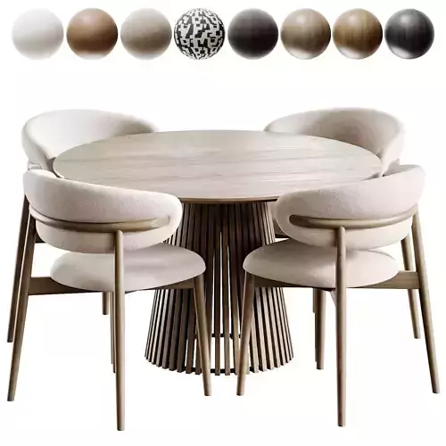 Ferrara Chair And Volan Wood Low-poly 3D model