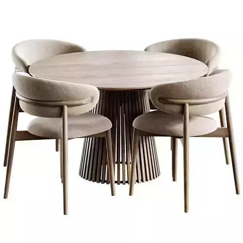 Ferrara Chair And Volan Wood Low-poly 3D model 3