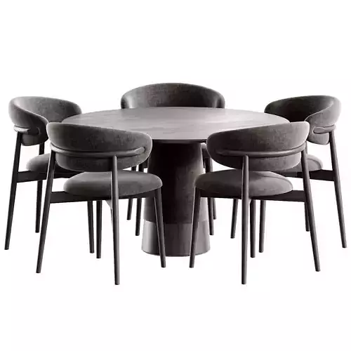 Ferrara Chair and Volan Fabric Low-poly 3D model 7