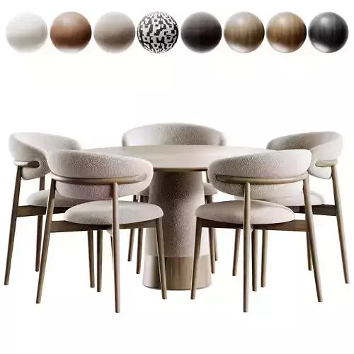 Ferrara Chair and Volan Fabric Low-poly 3D model 4