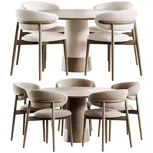 Ferrara Chair and Volan Fabric Low-poly 3D model