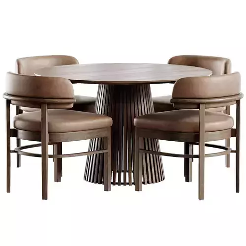 Contempo Chair and Volan Wood Low-poly 3D model 5