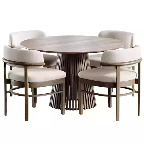 Contempo Chair and Volan Wood Low-poly 3D model 6