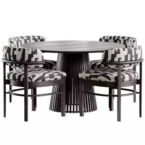 Contempo Chair and Volan Wood Low-poly 3D model 4