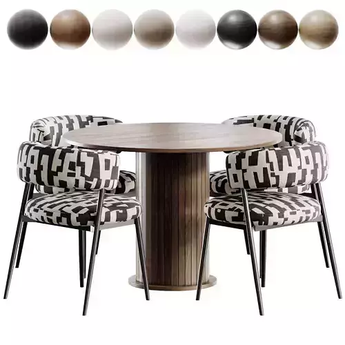 Folsom Chair Jvon Table Low-poly 3D model