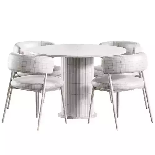 Folsom Chair Jvon Table Low-poly 3D model 7