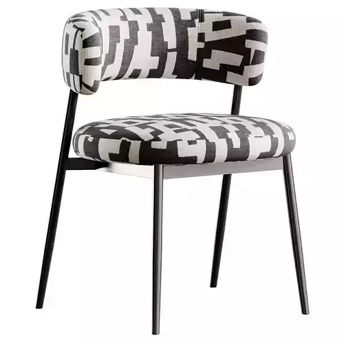 Folsom Chair Jvon Table Low-poly 3D model 6