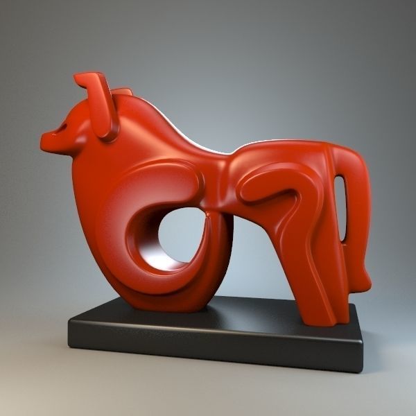 Dog Sculpture 3D model_2