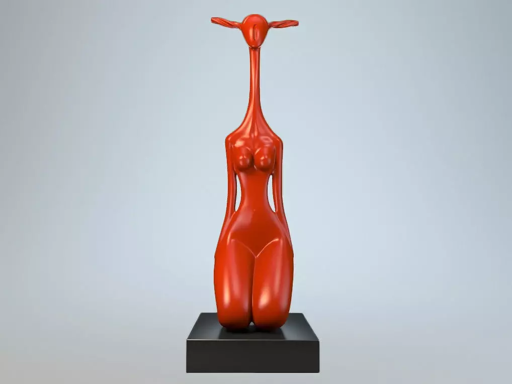 Female giraffe sculpture P 3D print model_0