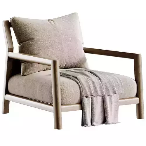 Pablo Outdoor Armchair By Italia Low-poly 3D model 2