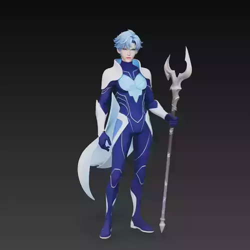 Stylized Frost Mage Warrior Character 3D Model