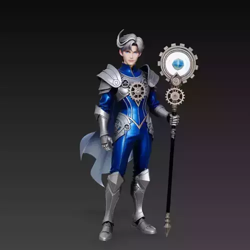 Stylized Arcane Engineer Mage Character 3D Model