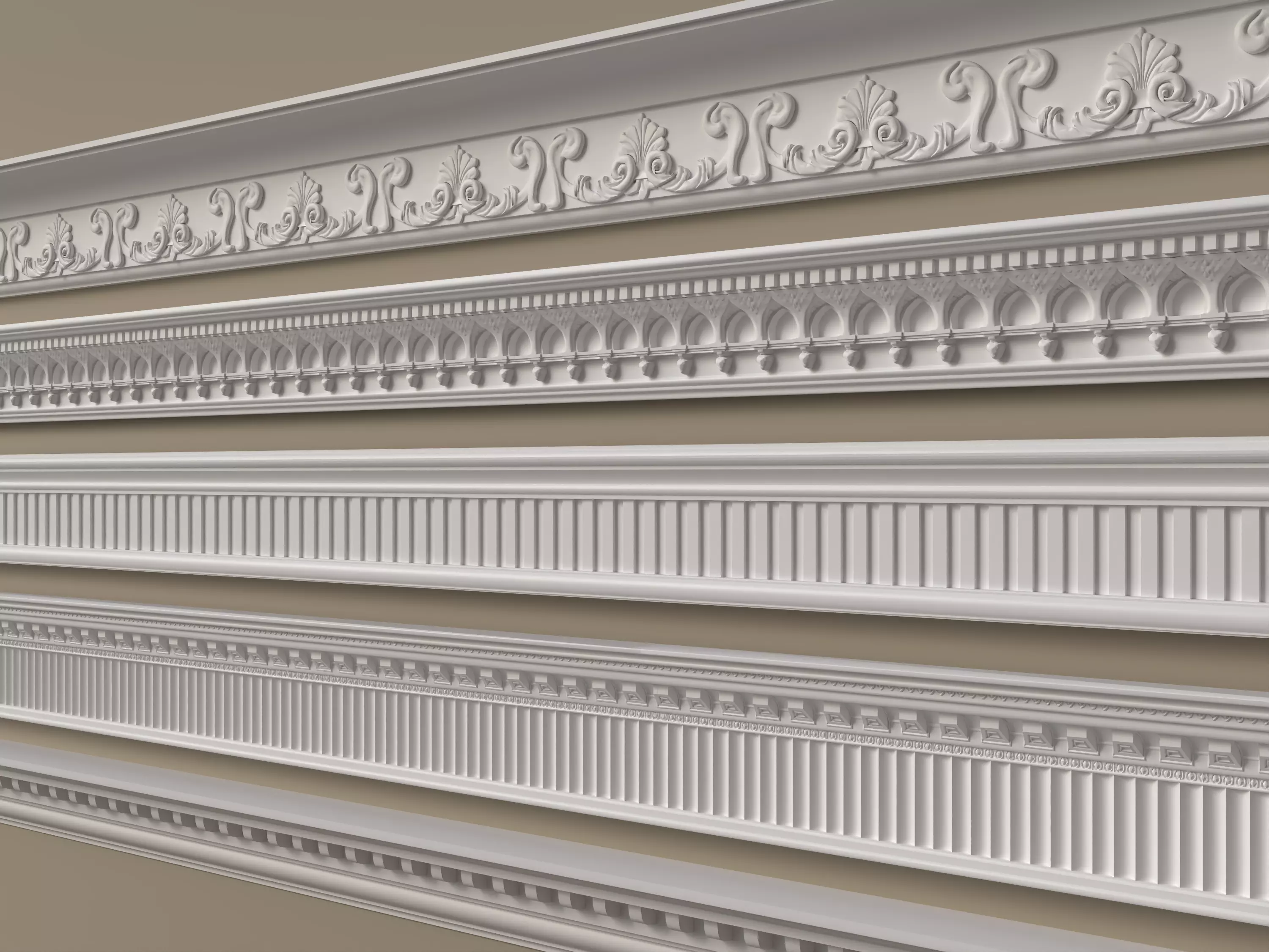 Classic Architectural Cornice Moldings Collection 3D model