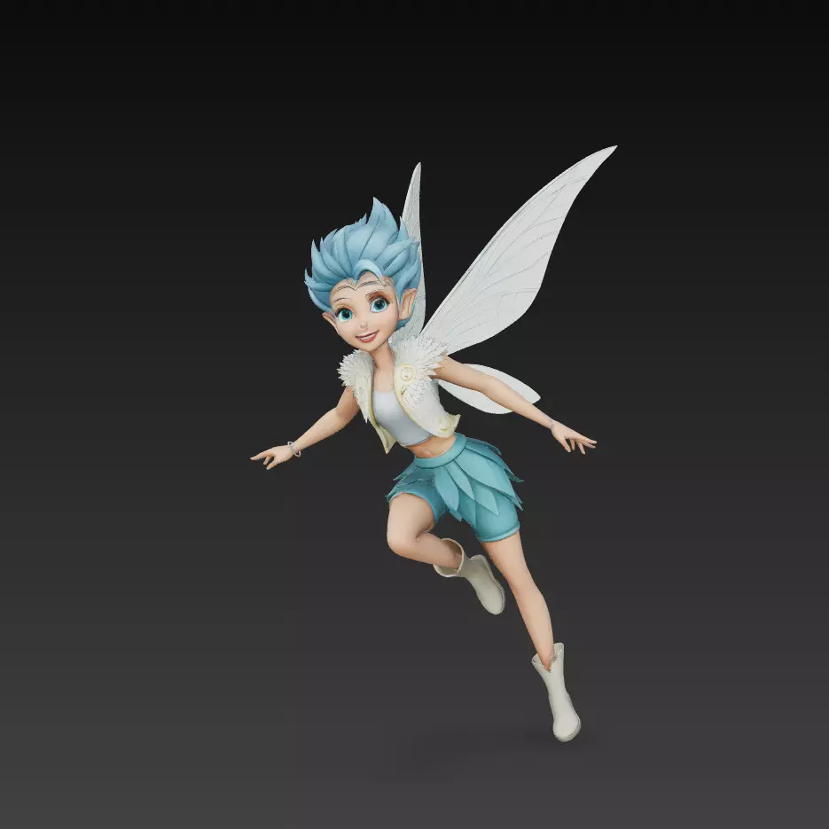 Stylized Boy Fairy Character Flying Pose 3D Model 3D print model