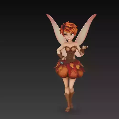 Stylized Autumn Fairy Character 3D Model