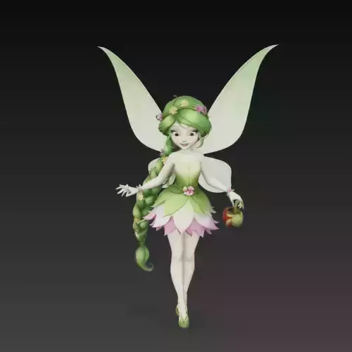 Stylized Nature Fairy Character 3D Model