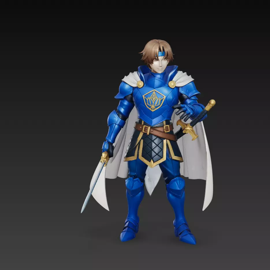 Stylized Royal Knight Warrior Character 3D Model 3D print model
