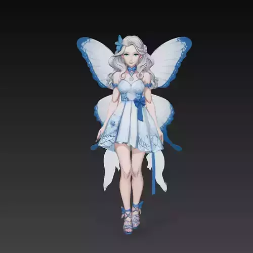 Stylized Fairy Girl Character 3D Model
