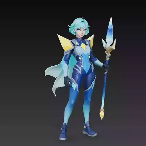Stylized Ice Fairy Warrior Armor 3D Model