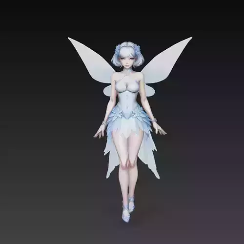 Stylized Fairy Character Clean Design 3D Model