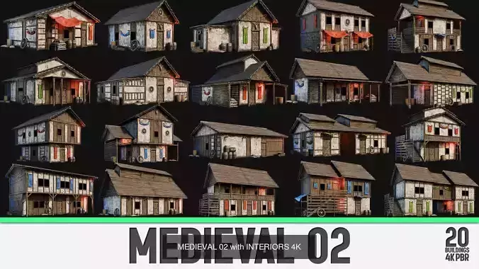 200 BUILDINGS MEGA PACK 4K 4